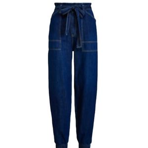 Polo Ralph Lauren Woman's Denim Paper Bag Waist Jogger Pant Size 32R